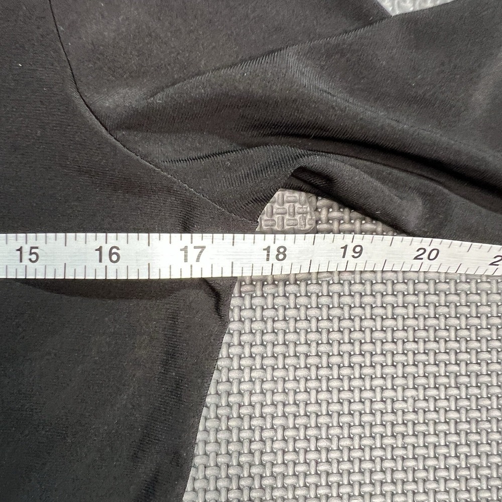 IC Collection Black Avant Garde Zip Front Ruched Bubble Hem Dress Sm Gold Specs - Picture 12 of 15
